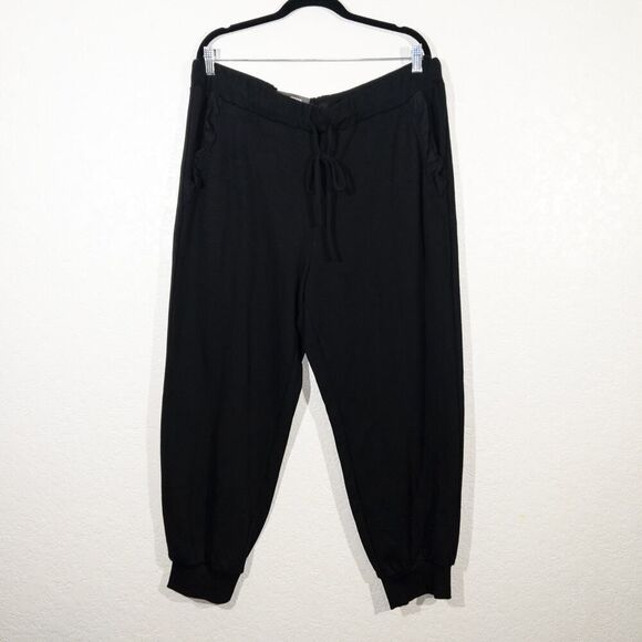 NWT‎ WhoWhatWear Black Mid Waist Joggers Size XXL - Picture 1 of 7